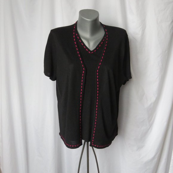 1990s Vintage Faux Black Twinset Norton McNaughton - Picture 1 of 10